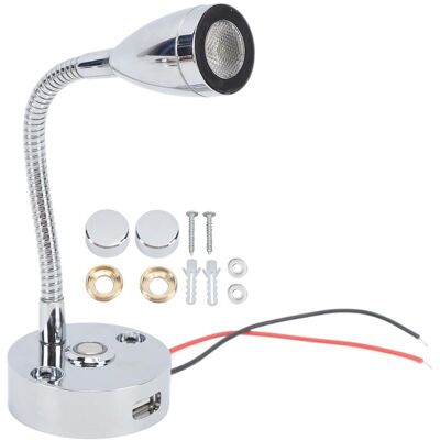 PELTOR Jeffergarden Lampe De Lecture Led Chromée Pour Camping-car, Lampe De Chevet D'Intérieur, Bateau, Yacht, Usb 3, Couleur De Lumière Réglable, Lampe Tactile, Dc12 À 24v - Publicité PELTOR Jeffergarden Lampe De Lecture Led Chromée Pour Camping-car, Lampe De Chevet D'Intérieur, Bateau, Yacht, Usb 3, Couleur De Lumière Réglable, Lampe Tactile, Dc12 À 24v - Publicité