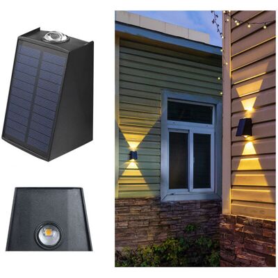 URSUS Applique Murale Solaire D'Extérieur Haut Et Bas, Éclairage Solaire De Chemin, Luminaire Extérieur Pour Garage, Porte D'Entrée, Couloir, Porche, Bureau, Enceinte De Piscine, Jardin (lumière Chaude Noir - Publicité URSUS Applique Murale Solaire D'Extérieur Haut Et Bas, Éclairage Solaire De Chemin, Luminaire Extérieur Pour Garage, Porte D'Entrée, Couloir, Porche, Bureau, Enceinte De Piscine, Jardin (lumière Chaude Noir - Publicité