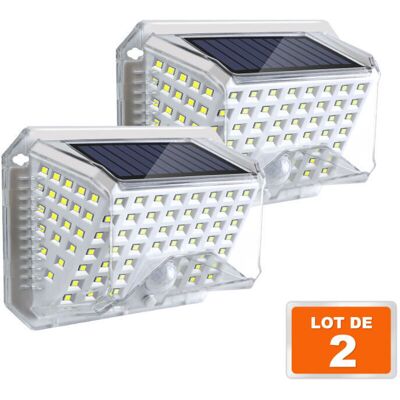 URSUS Lot De 2 Lampe Solaire Exterieur Detecteur De Mouvement Ip65 Etanche Lumiere Projecteur Led Éclairage Mural D'Extérieur Spot Solaire 3 Modes Luminaire Pour Jardin Garage Carport Terrasse Maison Blanc - Publicité URSUS Lot De 2 Lampe Solaire Exterieur Detecteur De Mouvement Ip65 Etanche Lumiere Projecteur Led Éclairage Mural D'Extérieur Spot Solaire 3 Modes Luminaire Pour Jardin Garage Carport Terrasse Maison Blanc - Publicité