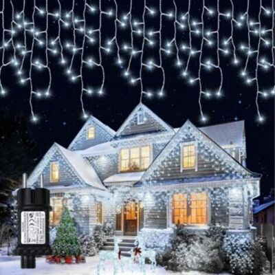 SCORPIO Guirlande Lumineuse Exterieure,12.8+5m 400led Rideau Lumineux,8 Modes Ip65 Étanche Guirlande Noël,guirlande Lumineuse Rideau Avec Minuterie Et Fonction Mémoire Pour Fenêtre Balcon Jardin-blanc Froid - Publicité SCORPIO Guirlande Lumineuse Exterieure,12.8+5m 400led Rideau Lumineux,8 Modes Ip65 Étanche Guirlande Noël,guirlande Lumineuse Rideau Avec Minuterie Et Fonction Mémoire Pour Fenêtre Balcon Jardin-blanc Froid - Publicité