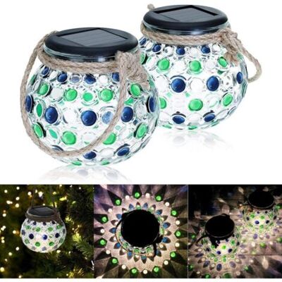 ABYSSE Lanterne Solaire Extérieur, 2 Pièces Lampe Solaire En Verre Led Boule Lumières Solaire En Pot Mason Ip44 Etanche Lampe De Jardin Lampe Suspendue Pot Lumière À L'Extérieur Décorative - Publicité ABYSSE Lanterne Solaire Extérieur, 2 Pièces Lampe Solaire En Verre Led Boule Lumières Solaire En Pot Mason Ip44 Etanche Lampe De Jardin Lampe Suspendue Pot Lumière À L'Extérieur Décorative - Publicité