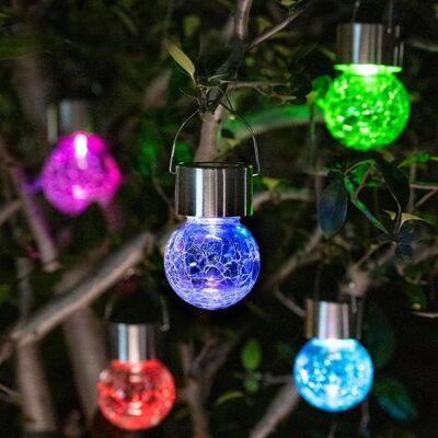 ABYSSE Lot De 8 Lampes Solaires À Suspendre, Lampes Solaires De Jardin Avec Boule En Verre Craquelé Multicolore Changeante, Lampes Solaires D'Extérieur Étanches Pour Jardin, Cour, Patio, Pelouse [classe Éner - Publicité ABYSSE Lot De 8 Lampes Solaires À Suspendre, Lampes Solaires De Jardin Avec Boule En Verre Craquelé Multicolore Changeante, Lampes Solaires D'Extérieur Étanches Pour Jardin, Cour, Patio, Pelouse [classe Éner - Publicité