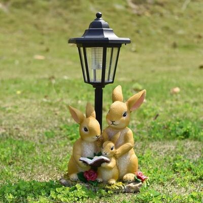 Cellfast Statue De Jardin Solaire D'Extérieur, Statue De Jardin Familiale De Lapins Avec Lanterne Solaire, Décoration De Jardin - Publicité Cellfast Statue De Jardin Solaire D'Extérieur, Statue De Jardin Familiale De Lapins Avec Lanterne Solaire, Décoration De Jardin - Publicité