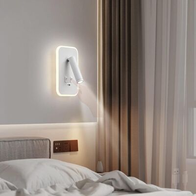 NONAME Lumière Blanche)led Moderne Lampe Murale Avec Double Interrupteur Usb Port Applique Murale Intérieur Aluminium 330° Rotation Éclairages Murales Chevet Lecture Spot Pour Chambre À Coucher - Publicité NONAME Lumière Blanche)led Moderne Lampe Murale Avec Double Interrupteur Usb Port Applique Murale Intérieur Aluminium 330° Rotation Éclairages Murales Chevet Lecture Spot Pour Chambre À Coucher - Publicité