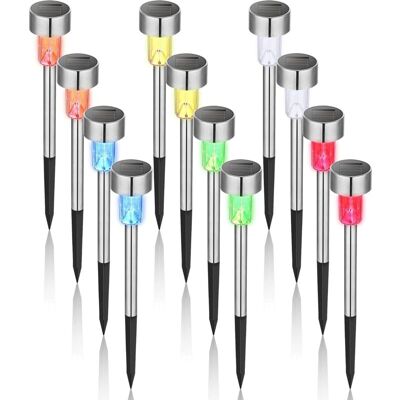Melissa Lumières Solaires Extérieures Colorées De Jardin De L'Acier Inoxydable Led Des Lumières 12pcs Sans Fil Pour Extérieur,4.529.5cm - Publicité Melissa Lumières Solaires Extérieures Colorées De Jardin De L'Acier Inoxydable Led Des Lumières 12pcs Sans Fil Pour Extérieur,4.529.5cm - Publicité