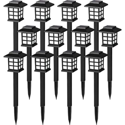 NONAME Lot De 12 Lampes Solaires D'Extérieur Étanches Pour Chemin, Allée Et Allée (blanc Chaud) - Publicité NONAME Lot De 12 Lampes Solaires D'Extérieur Étanches Pour Chemin, Allée Et Allée (blanc Chaud) - Publicité