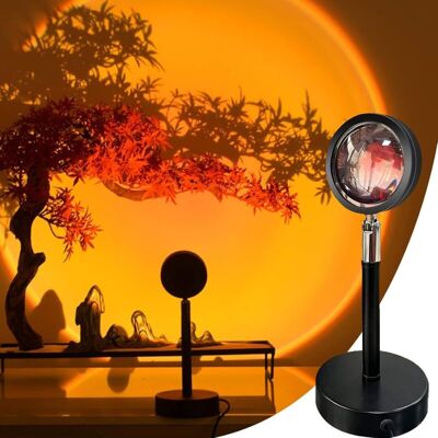 ABCRITAL Projecteur De Coucher De Soleil, 16 Couleurs Et Décoloration Rvb, Avec Télécommande, Lampe Solaire Rotative À 180°, Vision Romantique - Publicité ABCRITAL Projecteur De Coucher De Soleil, 16 Couleurs Et Décoloration Rvb, Avec Télécommande, Lampe Solaire Rotative À 180°, Vision Romantique - Publicité