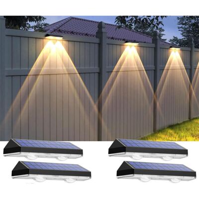 Vision Lampes Solaires D'Extérieur Pour Clôture - 3 000/4 000/6 000 K, 3 Modes, Étanches Ip65, Pour Jardin, Balustrade, Marche, Terrasse, Escalier Et Mur (lot De 4) - Publicité Vision Lampes Solaires D'Extérieur Pour Clôture - 3 000/4 000/6 000 K, 3 Modes, Étanches Ip65, Pour Jardin, Balustrade, Marche, Terrasse, Escalier Et Mur (lot De 4) - Publicité