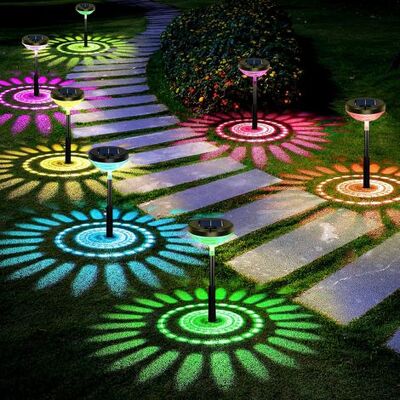 OEM Lot De 4 Lampes Solaires Pour Allées, Led Multicolores Et Blanc Chaud, Étanches Ip65, Pour Jardin, Cour, Pelouse, Paysage, Décoration Extérieure - Publicité OEM Lot De 4 Lampes Solaires Pour Allées, Led Multicolores Et Blanc Chaud, Étanches Ip65, Pour Jardin, Cour, Pelouse, Paysage, Décoration Extérieure - Publicité