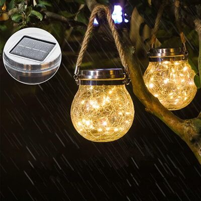 OEM Lanterne Solaire, Paquet De 2 Lanternes D'Extérieur Avec 30 Led Étanches, Lampes Solaires En Verre Fissuré, Lampes De Patio, Lanternes Solaires Décoratives D'Extérieur - Publicité OEM Lanterne Solaire, Paquet De 2 Lanternes D'Extérieur Avec 30 Led Étanches, Lampes Solaires En Verre Fissuré, Lampes De Patio, Lanternes Solaires Décoratives D'Extérieur - Publicité
