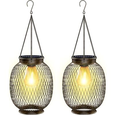 ACKERMAN Lampe Solaire Exterieur Jardin Suspendue, Ip65 Étanche Lanterne Solaire Exterieur 2 Pièces Métal Lumiere Solaire Exterieur Avec Ampoule Led Lampe Solaire Balcon Pour Porche Cour Jardin Terrasse [class - Publicité ACKERMAN Lampe Solaire Exterieur Jardin Suspendue, Ip65 Étanche Lanterne Solaire Exterieur 2 Pièces Métal Lumiere Solaire Exterieur Avec Ampoule Led Lampe Solaire Balcon Pour Porche Cour Jardin Terrasse [class - Publicité