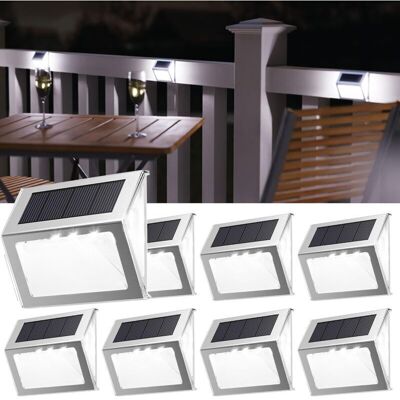 SANS MARQUE Lampes Solaires Led Pour Marches, Lentilles À 3 Côtés, Étanches, En Acier Inoxydable, Pour Jardin, Patio, Terrasse, Clôtur - Publicité SANS MARQUE Lampes Solaires Led Pour Marches, Lentilles À 3 Côtés, Étanches, En Acier Inoxydable, Pour Jardin, Patio, Terrasse, Clôtur - Publicité