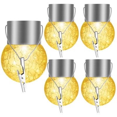 BRAST Guirlande Lumineuse Solaire, 5 Pcs Lampes Solaires Extérieur, Étanche Lumineuse Exterieure Lampe Décoration - Publicité BRAST Guirlande Lumineuse Solaire, 5 Pcs Lampes Solaires Extérieur, Étanche Lumineuse Exterieure Lampe Décoration - Publicité