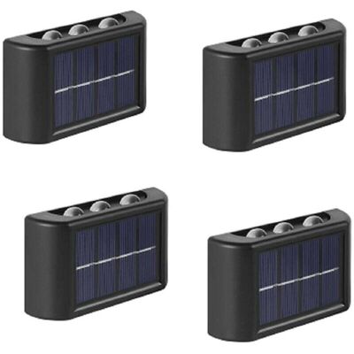 BRAST 4 Pack Lampes Solaires Extérieures,blanc Chaud Applique Murale Led Ip65 Étanche Haut Et Bas Pour Jardin Cour Patio Balcon Clôture - Publicité BRAST 4 Pack Lampes Solaires Extérieures,blanc Chaud Applique Murale Led Ip65 Étanche Haut Et Bas Pour Jardin Cour Patio Balcon Clôture - Publicité