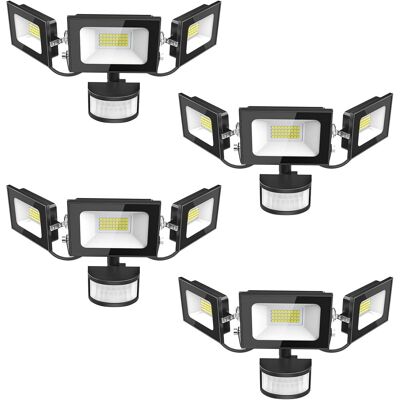 OEM Projecteur Led Détecteur De Movement - 100w 10000lm Ultra Lumineux 3 Tête Spot Led Extérieur, Ip65 Etanche Éclairage De Sécurité Extérieur Pir Pour Cour Porche Jardin Garage, 4 Pack - Publicité OEM Projecteur Led Détecteur De Movement - 100w 10000lm Ultra Lumineux 3 Tête Spot Led Extérieur, Ip65 Etanche Éclairage De Sécurité Extérieur Pir Pour Cour Porche Jardin Garage, 4 Pack - Publicité