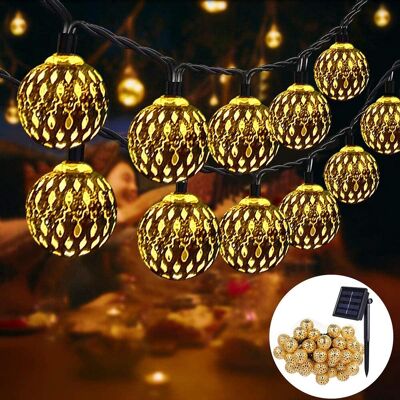 Generic Guirlande Lumineuse Solaire D'Extérieur, 5 M, 20 Led, 8 Modes D'Éclairage Étanche Pour Jardin, Terrasse, Cour, Maison, Festival, Fête (blanc Chaud) - Publicité Generic Guirlande Lumineuse Solaire D'Extérieur, 5 M, 20 Led, 8 Modes D'Éclairage Étanche Pour Jardin, Terrasse, Cour, Maison, Festival, Fête (blanc Chaud) - Publicité