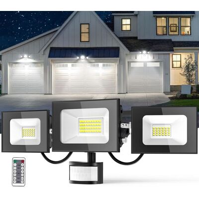 OEM Projecteur Led Détecteur De Movement - 100w 10000lm Ultra Lumineux 3 Tête Spot Led Extérieur, Ip65 Etanche Éclairage De Sécurité Extérieur Pir Pour Cour Porche Jardin Garage - Publicité OEM Projecteur Led Détecteur De Movement - 100w 10000lm Ultra Lumineux 3 Tête Spot Led Extérieur, Ip65 Etanche Éclairage De Sécurité Extérieur Pir Pour Cour Porche Jardin Garage - Publicité