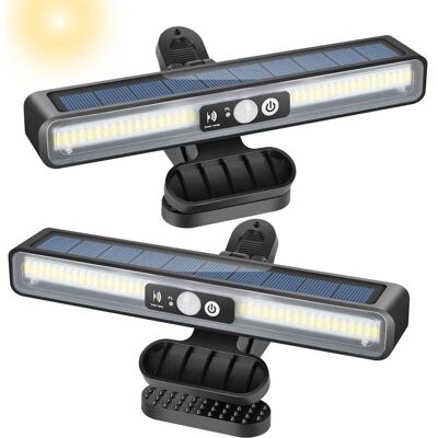 Vision Lot De 2 Lampes Solaires À Pince Avec Détecteur De Mouvement, 36 Led, Applique Murale Solaire, Éclairage Solaire Extérieur Pour Clôture, Garage, Jardin (blanc) - Publicité Vision Lot De 2 Lampes Solaires À Pince Avec Détecteur De Mouvement, 36 Led, Applique Murale Solaire, Éclairage Solaire Extérieur Pour Clôture, Garage, Jardin (blanc) - Publicité