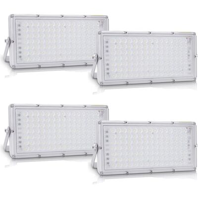 OEM 4 Pièces 100w Projecteur Exterieur Led 10000lm 6500k Blanc Froid Lampe Extérieur Led De Sécurité Imperméable Ip65 Spot Led Extérieur Idéal Pour Jardin Garage Couloir Terrasse Eclairage - Publicité OEM 4 Pièces 100w Projecteur Exterieur Led 10000lm 6500k Blanc Froid Lampe Extérieur Led De Sécurité Imperméable Ip65 Spot Led Extérieur Idéal Pour Jardin Garage Couloir Terrasse Eclairage - Publicité