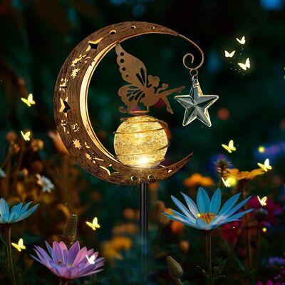 SANS MARQUE Lampes Solaires De Jardin, Fée Decoration Jardin Exterieur, Métal Lune Led Boule De Verre Lumière Solaire Exterieur, Ip65 Étanche, Lampe Solaire Pour Balcon, Chemin, Pelouse, Patio, Deco - Publicité SANS MARQUE Lampes Solaires De Jardin, Fée Decoration Jardin Exterieur, Métal Lune Led Boule De Verre Lumière Solaire Exterieur, Ip65 Étanche, Lampe Solaire Pour Balcon, Chemin, Pelouse, Patio, Deco - Publicité
