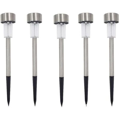 URSUS Lot De 5 Bornes Solaires À Led Lampes De Jardin À Planter - Publicité URSUS Lot De 5 Bornes Solaires À Led Lampes De Jardin À Planter - Publicité