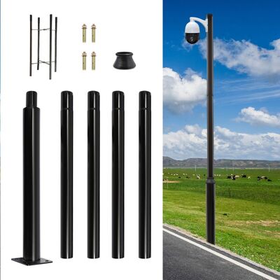 SENDERPICK Mât D’éclairage Public 5 M – Poteau Lampadaire Démontable, Acier Galvanisé + Peinture Cuite, Charge 100 Kg – Pour Rue, Jardin, Parking – Noir - Publicité SENDERPICK Mât D’éclairage Public 5 M – Poteau Lampadaire Démontable, Acier Galvanisé + Peinture Cuite, Charge 100 Kg – Pour Rue, Jardin, Parking – Noir - Publicité
