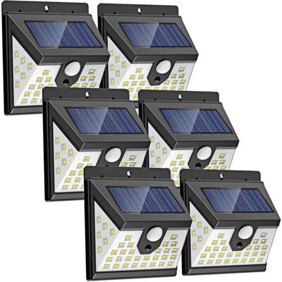BRAST Ymyny Lot De 6 Lampes Solaires D'Extérieur Avec Détecteur De Mouvement Pir - 40 Led - Détecteur De Mouvement - 3 Modes - Étanche - Pour Le Jardin - Noir - Publicité BRAST Ymyny Lot De 6 Lampes Solaires D'Extérieur Avec Détecteur De Mouvement Pir - 40 Led - Détecteur De Mouvement - 3 Modes - Étanche - Pour Le Jardin - Noir - Publicité