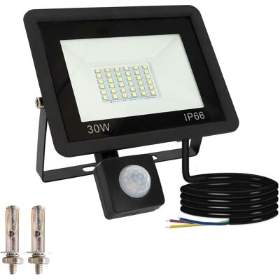 SANS MARQUE 30w Projecteur Led Exterieur Detecteur De Mouvement, 3000lm 6000k Blanc Froid Spot Led Extérieur Avec Detecteur, Eclairage De Sécurité Extérieur Etanche Ip66 Pour Garage, Jardin, Patio - Publicité SANS MARQUE 30w Projecteur Led Exterieur Detecteur De Mouvement, 3000lm 6000k Blanc Froid Spot Led Extérieur Avec Detecteur, Eclairage De Sécurité Extérieur Etanche Ip66 Pour Garage, Jardin, Patio - Publicité