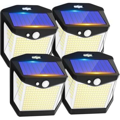 ABYSSE Lot De 4 Lampe Solaire Exterieur Détecteur Mouvement - 248 Led Lumiere Solaire Exterieur Ip65 Etanche Éclairage 270° Sécurité Sans Fil Lampe Mural Applique Exterieur Pour Jardin - Publicité ABYSSE Lot De 4 Lampe Solaire Exterieur Détecteur Mouvement - 248 Led Lumiere Solaire Exterieur Ip65 Etanche Éclairage 270° Sécurité Sans Fil Lampe Mural Applique Exterieur Pour Jardin - Publicité