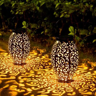 Vision Lot De 2 Lanternes Solaires D'Extérieur Étanches À Led Suspendues, Luminaire Décoratif Rétro En Métal Pour Jardin, Table, Allée - Publicité Vision Lot De 2 Lanternes Solaires D'Extérieur Étanches À Led Suspendues, Luminaire Décoratif Rétro En Métal Pour Jardin, Table, Allée - Publicité