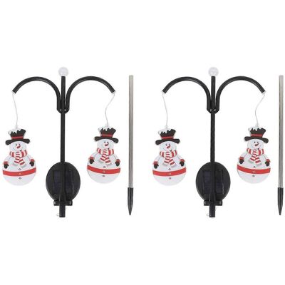 FLAMMKRAFT Décoration Lumineuse Solaire Led Bonhomme De Neige Pour Allée De Jardin, À Planter Dans Le Jardin. Publicité FLAMMKRAFT Décoration Lumineuse Solaire Led Bonhomme De Neige Pour Allée De Jardin, À Planter Dans Le Jardin. Publicité