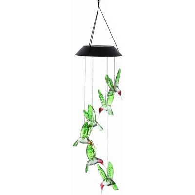 HEAT Carillon Éolien Solaire À Oiseaux, Lumière Led À Changement De Couleur, Coque Noire Étanche, Pour Jardin Ou Balcon, Petits Oiseaux Colorés - Publicité HEAT Carillon Éolien Solaire À Oiseaux, Lumière Led À Changement De Couleur, Coque Noire Étanche, Pour Jardin Ou Balcon, Petits Oiseaux Colorés - Publicité