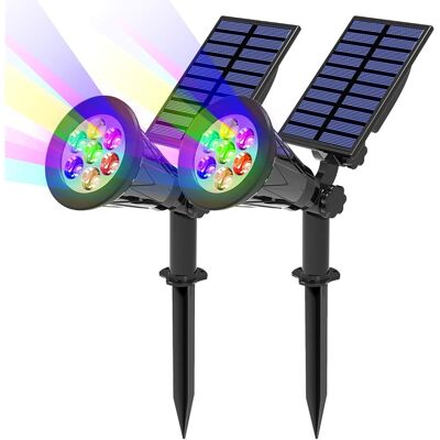 SANS MARQUE 7 Led Lampe Solaire 2packs Solaire Projecteur Avec 7 Couleurs Changent Extérieur Sans Fil Etanche Ip65 Lampe Jardin Avec 180° Réglable Spot Solaire Extérieur Pour Jardin, Cour, Extérieur, Chemin - Publicité SANS MARQUE 7 Led Lampe Solaire 2packs Solaire Projecteur Avec 7 Couleurs Changent Extérieur Sans Fil Etanche Ip65 Lampe Jardin Avec 180° Réglable Spot Solaire Extérieur Pour Jardin, Cour, Extérieur, Chemin - Publicité