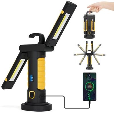ABYSSE Baladeuse De Chantier lampe De Travail Led Rechargeable Baladeuse Led Mecanicien Lampe Travail Magnétique Sans Fil Avec Interrupteur Accroche Usb Pour Mécanique Auto Véhicule Exterieur Garage Camping - Publicité ABYSSE Baladeuse De Chantier lampe De Travail Led Rechargeable Baladeuse Led Mecanicien Lampe Travail Magnétique Sans Fil Avec Interrupteur Accroche Usb Pour Mécanique Auto Véhicule Exterieur Garage Camping - Publicité