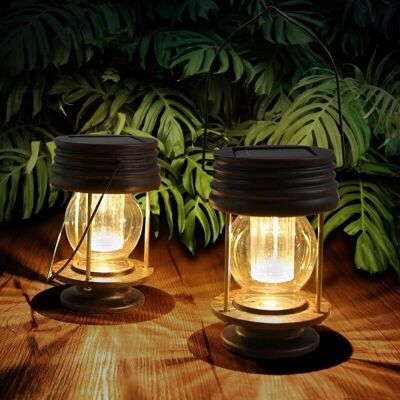 Scotch Lanterne Solaire Exterieur Jardin Decorative Étanche Ip44 Lot De 2 Lanternes Solaires Suspendues Vintage Led Lumières Table Lampe Pour Arbre Patio Pelouse Couloir Allée (lumière Chaude) - Publicité Scotch Lanterne Solaire Exterieur Jardin Decorative Étanche Ip44 Lot De 2 Lanternes Solaires Suspendues Vintage Led Lumières Table Lampe Pour Arbre Patio Pelouse Couloir Allée (lumière Chaude) - Publicité