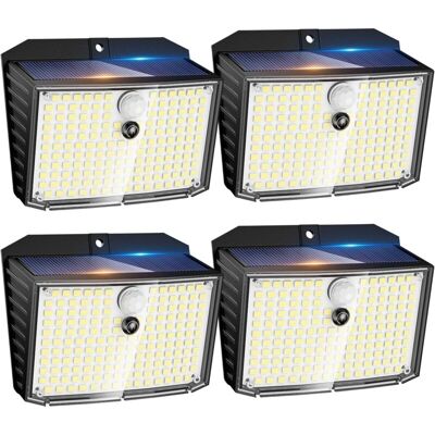 ACKERMAN Lampe Solaire Avec Détecteur De Mouvement, 4 Lampes Solaires 158 Led Blanc Froid 3 Modes Avec Détecteurs De Mouvement, Lumière Murale Solaire Étanche Ip65 Pour Jardin, Garage, Marches, Terrasse - Publicité ACKERMAN Lampe Solaire Avec Détecteur De Mouvement, 4 Lampes Solaires 158 Led Blanc Froid 3 Modes Avec Détecteurs De Mouvement, Lumière Murale Solaire Étanche Ip65 Pour Jardin, Garage, Marches, Terrasse - Publicité
