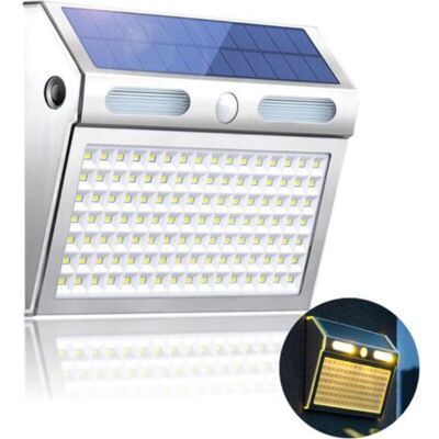 Vision Éclairage Solaire Pour Porte D'Entrée, Applique Murale Solaire Ip65, 112 Led, Blanc Chaud, Détecteur De Mouvement - Publicité Vision Éclairage Solaire Pour Porte D'Entrée, Applique Murale Solaire Ip65, 112 Led, Blanc Chaud, Détecteur De Mouvement - Publicité