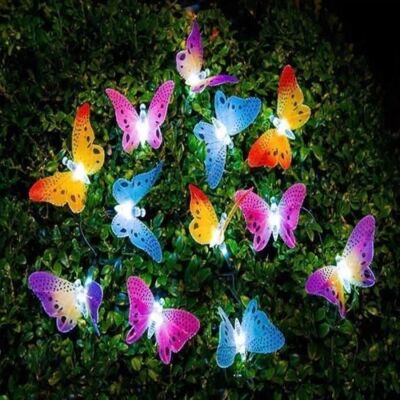 Cellfast Guirlande Lumineuse D'Extérieur - 12led - Énergie Solaire - Papillon En Fibre - Coloré - Publicité Cellfast Guirlande Lumineuse D'Extérieur - 12led - Énergie Solaire - Papillon En Fibre - Coloré - Publicité
