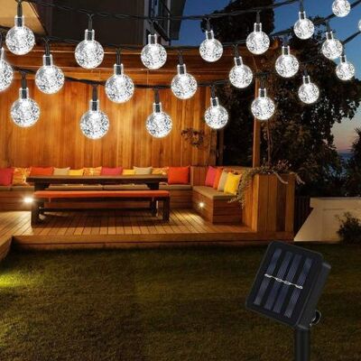 Generic Guirlande Étanche Led, Boule De Cristal Lumineuse D'Extérieur, Solaire, 12 M, 100 Led (lumière Blanche) - Publicité Generic Guirlande Étanche Led, Boule De Cristal Lumineuse D'Extérieur, Solaire, 12 M, 100 Led (lumière Blanche) - Publicité