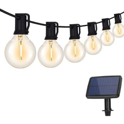 SANS MARQUE Guirlande Lumineuse Solaire Extérieur, 7.6m G40 Led Guirlande Lumineuse Avec 12+1 Ampoules, 4 Modes D'Éclarage, Etanche Ip65, Guirlande Solaire Pour Jardin, Patio, Fête, Noël, Blanc Chaud - Publicité SANS MARQUE Guirlande Lumineuse Solaire Extérieur, 7.6m G40 Led Guirlande Lumineuse Avec 12+1 Ampoules, 4 Modes D'Éclarage, Etanche Ip65, Guirlande Solaire Pour Jardin, Patio, Fête, Noël, Blanc Chaud - Publicité