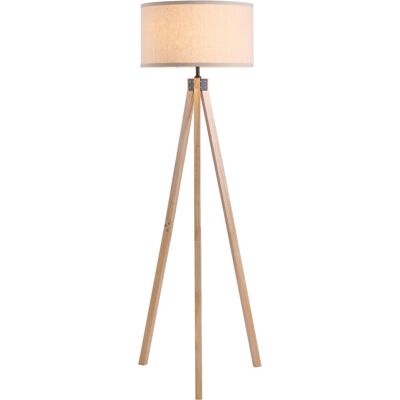 TORMATOR Lampadaire Trépied Style Scandinave 40 W Max. Dim. 45l X 45l X 152h Cm Bois De Pin Lin Beige - Publicité TORMATOR Lampadaire Trépied Style Scandinave 40 W Max. Dim. 45l X 45l X 152h Cm Bois De Pin Lin Beige - Publicité