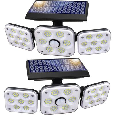Vision Lot De 2 Lampes Solaires D'Extérieur Avec Détecteur De Mouvement, Dotées De 138 Led, D'Une Étanchéité Ip44 Et De 3 Modes D'Éclairage, Idéales Pour La Sécurité Du Jardin Et De La Cour. Publicité Vision Lot De 2 Lampes Solaires D'Extérieur Avec Détecteur De Mouvement, Dotées De 138 Led, D'Une Étanchéité Ip44 Et De 3 Modes D'Éclairage, Idéales Pour La Sécurité Du Jardin Et De La Cour. Publicité
