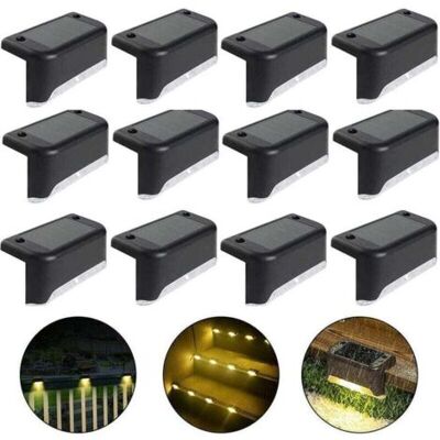 ABYSSE Lampe De Clôture Solaire Étanche, (lumière Chaude-noir, 12 Pcs) Lumière De Pont Solaire, Lampe D'Escalier, Lampes Solaires De Jardin Led Ip65 Pour Clôtures D'Escalier De Patio - Publicité ABYSSE Lampe De Clôture Solaire Étanche, (lumière Chaude-noir, 12 Pcs) Lumière De Pont Solaire, Lampe D'Escalier, Lampes Solaires De Jardin Led Ip65 Pour Clôtures D'Escalier De Patio - Publicité