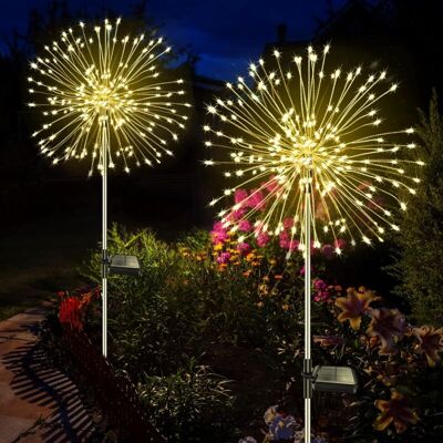 BRAST Lot De 2 Lampes Solaires D'Extérieur Pour Jardin, 120 Led, Feux D'Artifice Solaires, 8 Modes, Étanches, Lampes Solaires En Forme De Pissenlit Pour Jardin, Pelouse, Terrasse, Décoration - Publicité BRAST Lot De 2 Lampes Solaires D'Extérieur Pour Jardin, 120 Led, Feux D'Artifice Solaires, 8 Modes, Étanches, Lampes Solaires En Forme De Pissenlit Pour Jardin, Pelouse, Terrasse, Décoration - Publicité