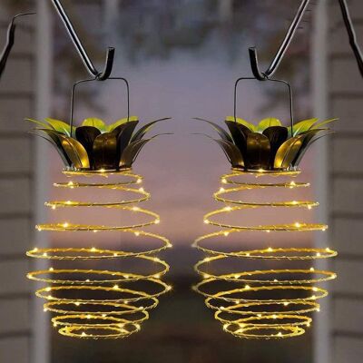 Vision Lot De 2 Lanternes Solaires Suspendues D'Extérieur – Lampe Solaire Ananas Étanche À 60 Led Pour Jardin, Cour, Porche, Pelouse, Arrière-cour - Publicité Vision Lot De 2 Lanternes Solaires Suspendues D'Extérieur – Lampe Solaire Ananas Étanche À 60 Led Pour Jardin, Cour, Porche, Pelouse, Arrière-cour - Publicité