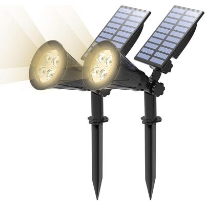 SANS MARQUE [2 Pack Led Solaire Projecteur, Lampe Solaire De 4 Led, Étanche Extérieur Lampe Jardin,éclairage De Sécurité Paysage Lumière Pour Chrismas Arbre, Clôture, Patio, Fête. (blanco Naturel 4000k - Publicité SANS MARQUE [2 Pack Led Solaire Projecteur, Lampe Solaire De 4 Led, Étanche Extérieur Lampe Jardin,éclairage De Sécurité Paysage Lumière Pour Chrismas Arbre, Clôture, Patio, Fête. (blanco Naturel 4000k - Publicité