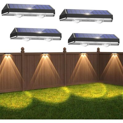 ACKERMAN Lot De 4 Lampes Solaires D'Extérieur - Étanche Ip65-3 Modes D'Éclairage - Applique Murale Solaire Pour Extérieur - Lampe De Jardin Led - Éclairage De Clôture - Décoration De Balcon, Mur - Publicité ACKERMAN Lot De 4 Lampes Solaires D'Extérieur - Étanche Ip65-3 Modes D'Éclairage - Applique Murale Solaire Pour Extérieur - Lampe De Jardin Led - Éclairage De Clôture - Décoration De Balcon, Mur - Publicité