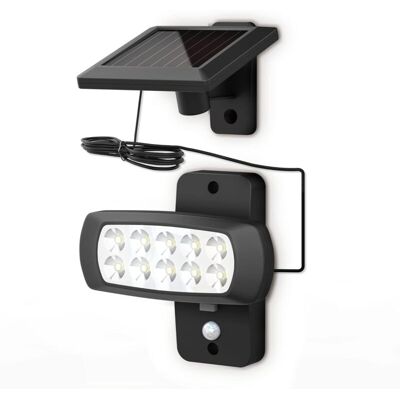 ENLENK Lampe Solaire Led Extérieur Ip44, Détecteur De Mouvements Pir, Projecteur Mural Maison Terrasse Balcon Noir, Protégé Contre Des Éclaboussures, Lumière Blanche Froide 6500k - Publicité ENLENK Lampe Solaire Led Extérieur Ip44, Détecteur De Mouvements Pir, Projecteur Mural Maison Terrasse Balcon Noir, Protégé Contre Des Éclaboussures, Lumière Blanche Froide 6500k - Publicité