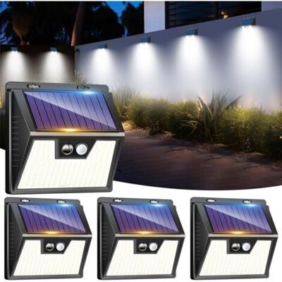 OEM Lot De 4 Lampe Solaire Exterieur Detecteur De Mouvement, 176 Led Lumiere Extérieur Ip65 Étanche Spot Solaire 3 Modes Eclairage Exterieure, Projecteur Extérieure Pour Jardin Garage, Blanc Froid - Publicité OEM Lot De 4 Lampe Solaire Exterieur Detecteur De Mouvement, 176 Led Lumiere Extérieur Ip65 Étanche Spot Solaire 3 Modes Eclairage Exterieure, Projecteur Extérieure Pour Jardin Garage, Blanc Froid - Publicité