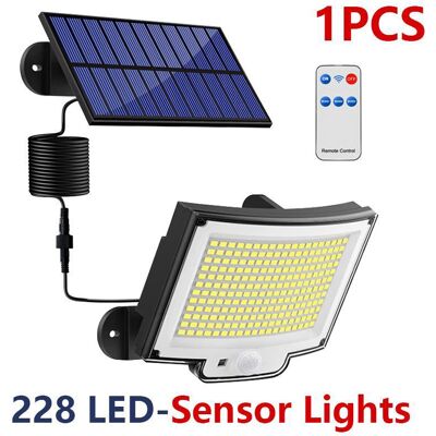 Generic Lampe Solaire Split D'Exterieur 228 Led Etanche Capteur De Corps Humain Applique Murale Interieur Et Exterieur Avec Telecommande - Publicité Generic Lampe Solaire Split D'Exterieur 228 Led Etanche Capteur De Corps Humain Applique Murale Interieur Et Exterieur Avec Telecommande - Publicité